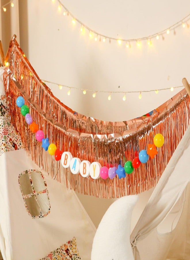 TRENDPLAY Giant Friendship Bracelet Garland with 50 Plastic Balls,24 PCS Foam Circles for Crafts Kit, Create Vibrant Birthday/Christmas Party Hangings with Star Shaped & Round Balls (Rainbow) - Image 2
